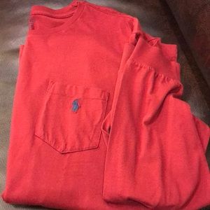 Long Sleeve Red Polo T-Shirt